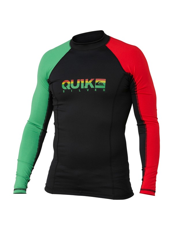 quiksilver, Extra Extra LS Rashguard, RASTA (xkgr) 0 Extra Extra LS Rashguard AQYWR00041 Quiksilver