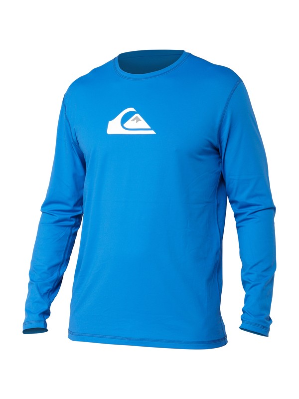 quiksilver, Solid Streak LS Rashguard, SNORKLE BLUE (bqn0) 0 Solid Streak LS Rashguard AQYWR00046 Quiksilver