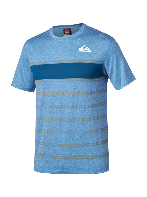 quiksilver, Pin Line SS Rashguard, BLUE (bqn0) 0 Pin Line SS Rashguard AQYWR00047 Quiksilver