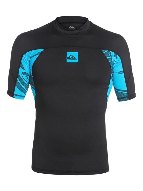 quiksilver, Sublimator - Kurzarm-Rashvest, BLACK/HAWAIIAN OCEAN (xkkb) 0 Sublimator - Kurzarm-Rashvest AQYWR03006 Quiksilver