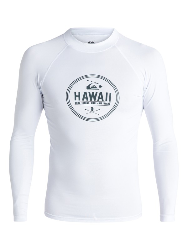 quiksilver, Island Style - Long Sleeve Rash Vest, WHITE (wbb0) 0 Island Style - Long Sleeve Rash Vest AQYWR03023 Quiksilver