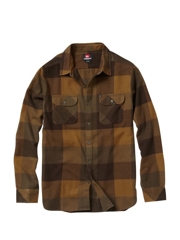 quiksilver, Vedder Chedder Long Sleeve Flannel Shirt, TIMBER (cpj1) 0 Vedder Chedder Long Sleeve Flannel Shirt AQYWT00101 Quiksilver