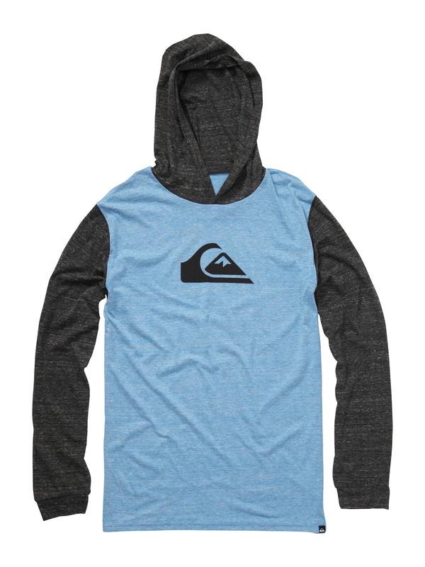 quiksilver, Mountain Wave Long Sleeve Hooded T-Shirt, BLUE VELVET HEATHER (bqw0) 0 Mountain Wave Long Sleeve Hooded T-Shirt AQYZT00861 Quiksilver