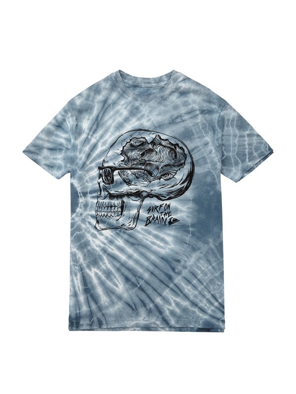 quiksilver, Surf on the Brain Tie Dye Tshirt, AIRFORCE BLUE RAY (bnd6) 0 Surf on the Brain Tie Dye Tshirt AQYZT01860 Quiksilver