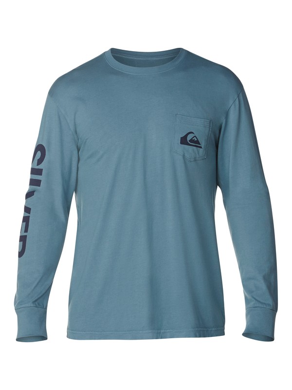 quiksilver, Core Logo Slim Fit Long Sleeve T-Shirt, BLUESTONE (bmc0) 0 Core Logo Slim Fit Long Sleeve T-Shirt AQYZT03065 Quiksilver