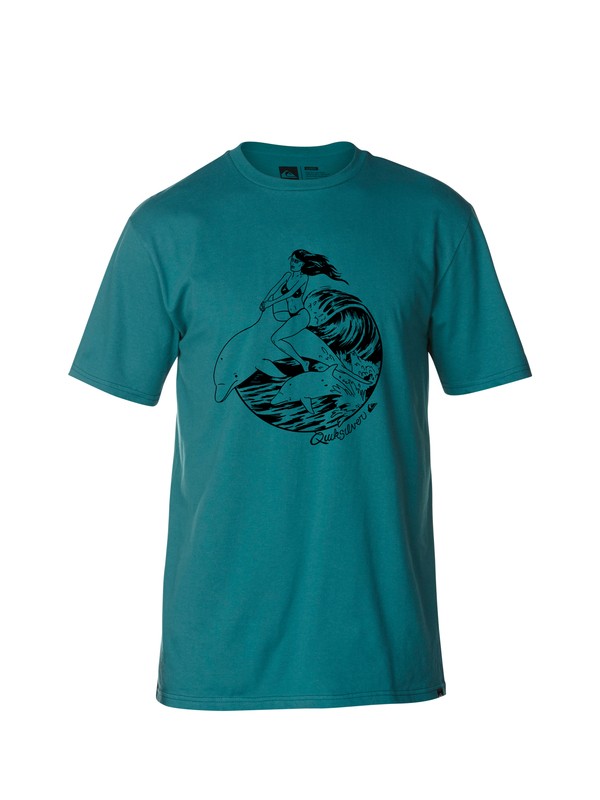 quiksilver, Dolphin Ride Modern Fit T-Shirt, BAYOU (bqj0) 0 Dolphin Ride Modern Fit T-Shirt AQYZT03125 Quiksilver