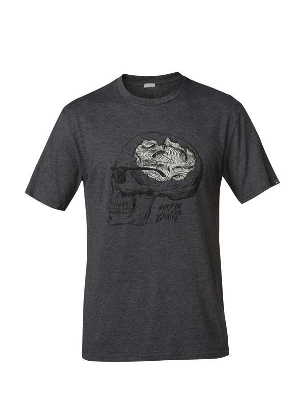 quiksilver, Surf On The Brain Modern Fit T-Shirt, CHARCOAL HEATHER (ktah) 0 Surf On The Brain Modern Fit T-Shirt AQYZT03127 Quiksilver
