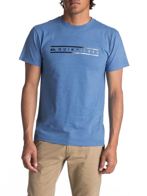 quiksilver, Men's Skinny Script Tee, TURKISH SEA HEATHER (bqsh) 0 Men's Skinny Script Tee Blue AQYZT04980 Quiksilver