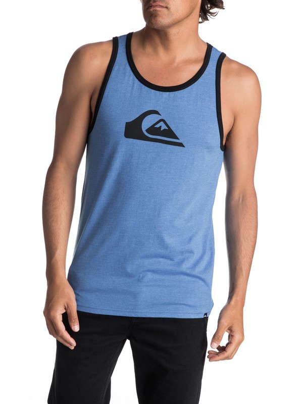 quiksilver, Men's Logo Singlet, TURKISH SEA HEATHER (bqsh) 0 Men's Logo Singlet AQYZT05003 Quiksilver