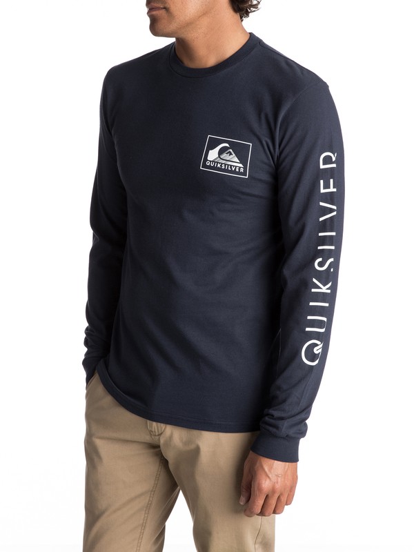 quiksilver, Men's Hold Down Long Sleeve Tee, NAVY BLAZER (byj0) 0 Men's Hold Down Long Sleeve Tee AQYZT05020 Quiksilver
