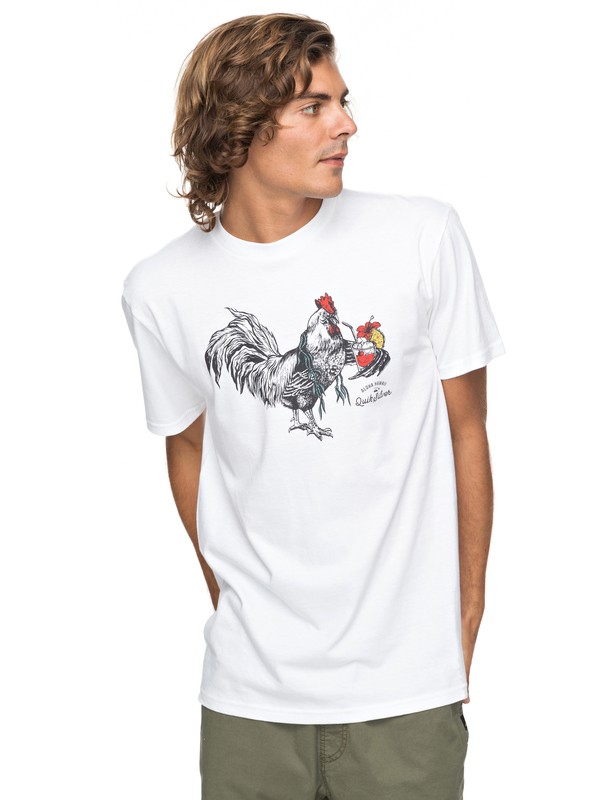 quiksilver, Rooster Vibe Tee, WHITE (wbb0) 0 Rooster Vibe Tee White AQYZT05139 Quiksilver