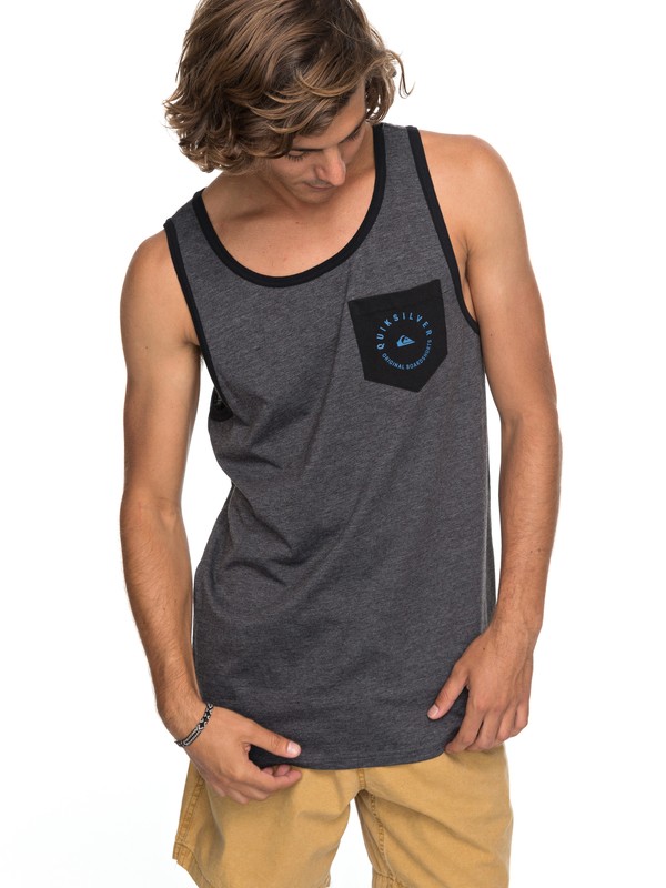 quiksilver, Camino Pocket Tank, CHARCOAL HEATHER (ktah) 0 Camino Pocket Tank Black AQYZT05164 Quiksilver