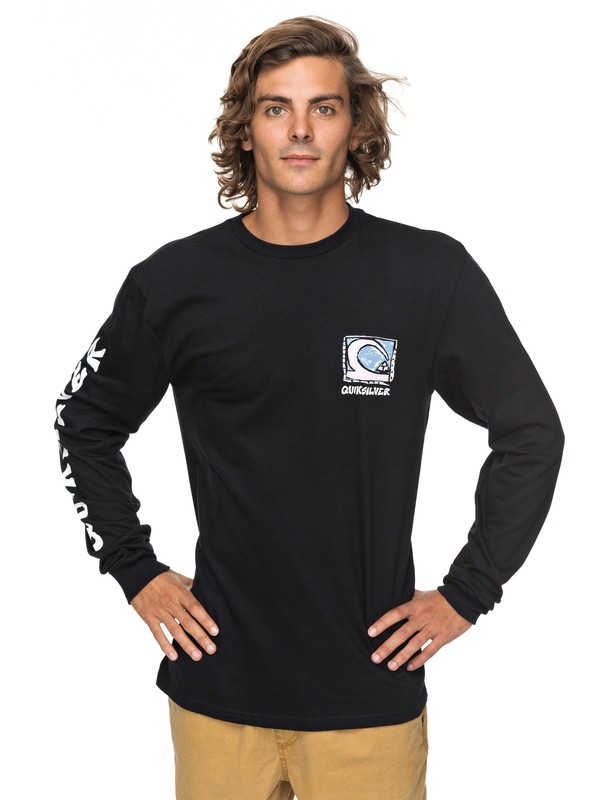 quiksilver, Dens Way Long Sleeve Tee, BLACK (kvj0) 0 Dens Way Long Sleeve Tee Black AQYZT05166 Quiksilver