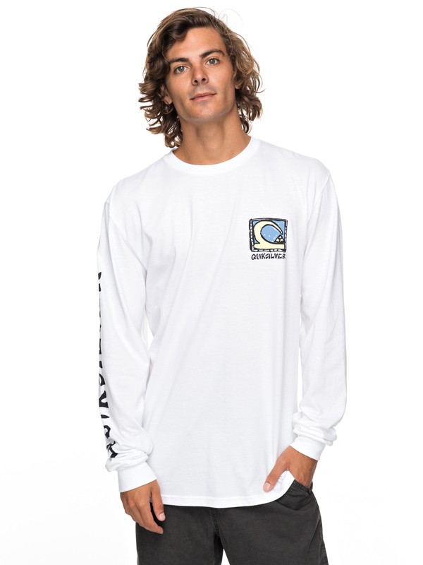 quiksilver, Dens Way Long Sleeve Tee, WHITE (wbb0) 0 Dens Way Long Sleeve Tee White AQYZT05166 Quiksilver