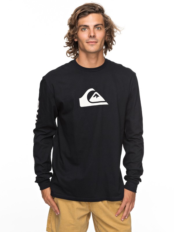 quiksilver, Logo Long Sleeve Tee, BLACK (kvj0) 0 Logo Long Sleeve Tee Black AQYZT05217 Quiksilver
