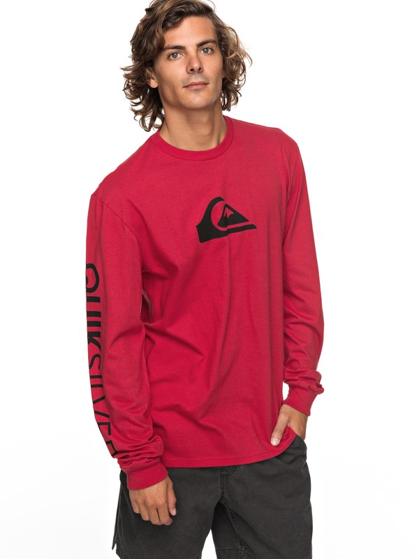quiksilver, Logo Long Sleeve Tee, CHILI PEPPER (rrd0) 0 Logo Long Sleeve Tee Red AQYZT05217 Quiksilver