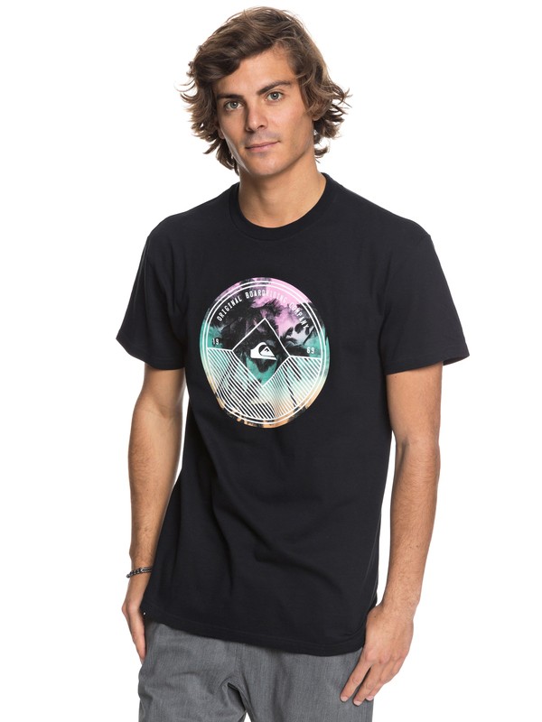 quiksilver, Gradient Palm - T-Shirt, BLACK (kvj0) 0 Gradient Palm - T-Shirt Black AQYZT05413 Quiksilver