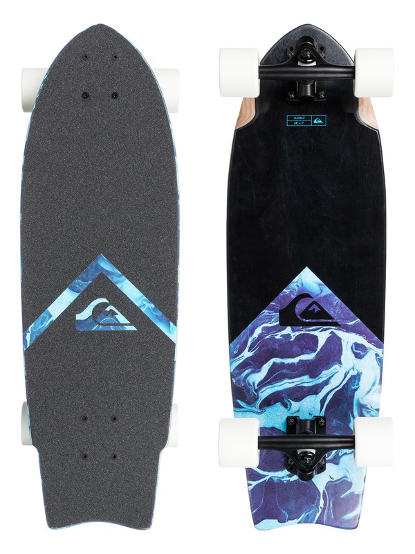 quiksilver, Skate Marble - 28" Mid Size Cruiser Skateboard - Complete, BLUE TOPAZ (bza0) 0 Skate Marble - 28" Mid Size Cruiser Skateboard - Complete Blue EGL0MARBLE Quiksilver