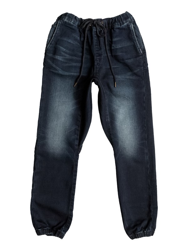 quiksilver, Fonic Dark Blue - Pantalon Molleton Effet Denim Coupe Slim, DARK BLUE (ktpw) 0 Fonic Dark Blue - Pantalon Molleton Effet Denim Coupe Slim Noir EQBDP03120 Quiksilver