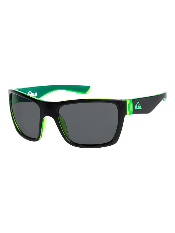quiksilver, Captain - Lunettes de soleil, SHINY BLACK-GREEN/ GREY (xkss) 0 Captain - Lunettes de soleil Noir EQBEY03003 Quiksilver