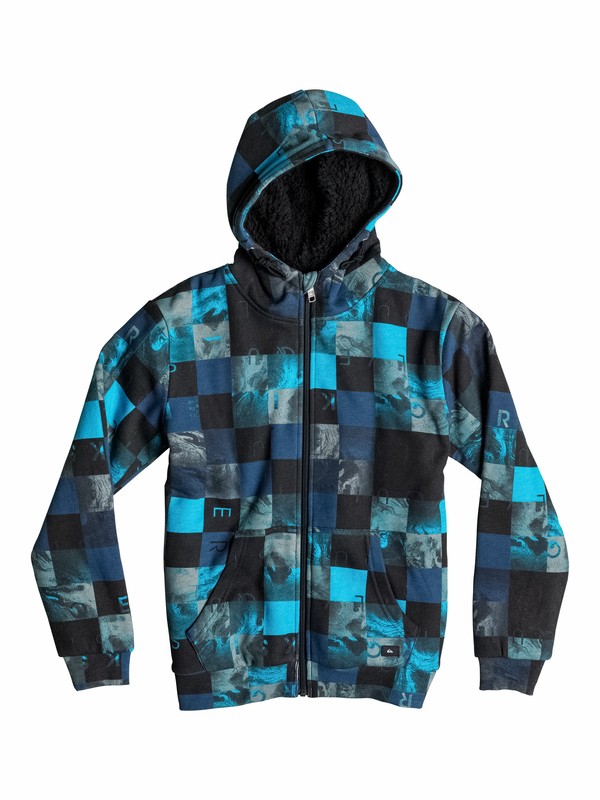 Allover Sherpa Checks EQBFT03111 0 Allover Sherpa Checks - Sweat doublée à capuche zippé EQBFT03111 Quiksilver