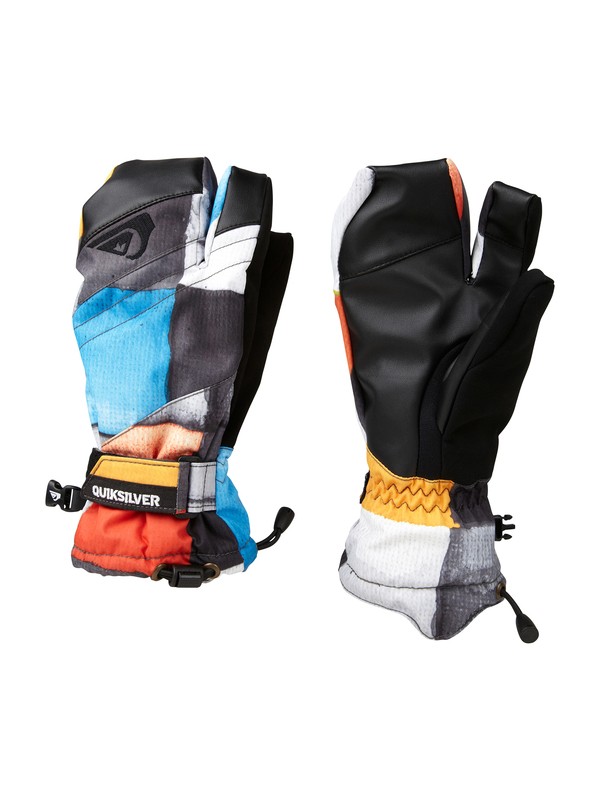 quiksilver, Tricks Youth Gloves, REDEMPTION CHECK BLUE (bnl1) 0 Tricks Youth Gloves EQBHN00005 Quiksilver