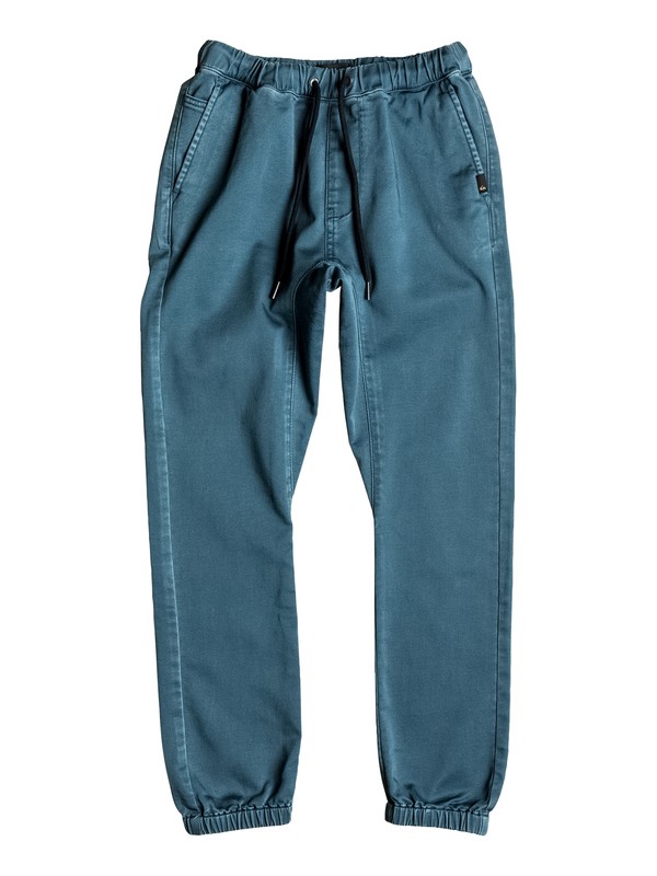 quiksilver, Fonic - Pantalon de jogging en sergé, INDIAN TEAL (bqk0) 0 Fonic - Pantalon de jogging en sergé Bleu EQBNP03056 Quiksilver
