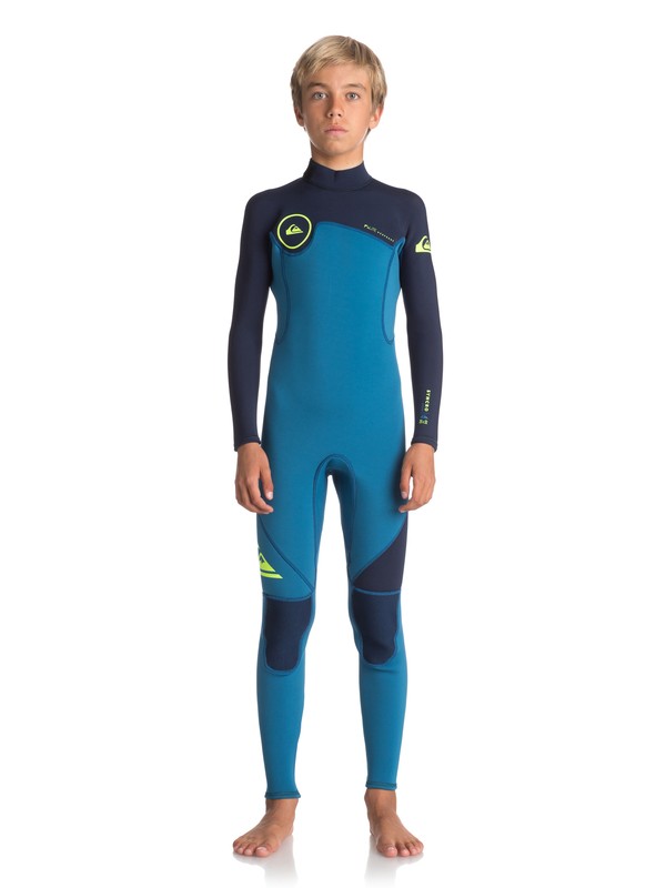 quiksilver, 3/2mm Syncro Series - Combinaison Back zip, MARINA/ BLUE NIGHTS/ SAFETY YE (xbbg) 0 3/2mm Syncro Series - Combinaison Back zip Bleu EQBW103022 Quiksilver