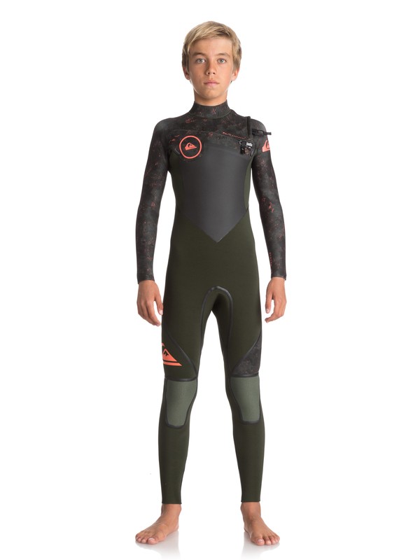 quiksilver, 4/3mm Syncro Plus - Combinaison de surf intégrale, DARK IVY/ CAMO/ SHRIMP PINK (xgcn) 0 4/3mm Syncro Plus - Combinaison de surf intégrale Vert EQBW103029 Quiksilver