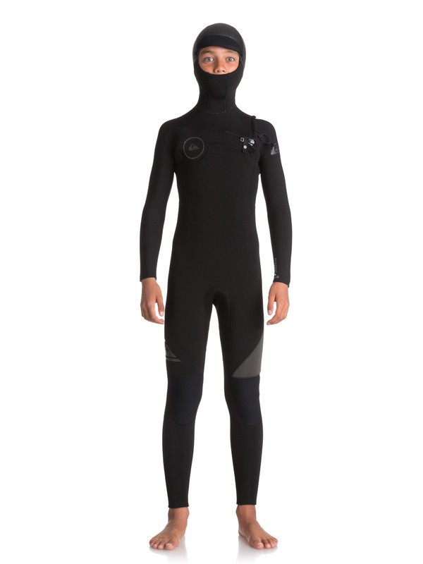 quiksilver, 5/4/3 Syncro Series Chest Zip - Combinaison de surf intégrale à capuche, BLACK/ JET BLACK (xkkk) 0 5/4/3 Syncro Series Chest Zip - Combinaison de surf intégrale à capuche Noir EQBW203001 Quiksilver