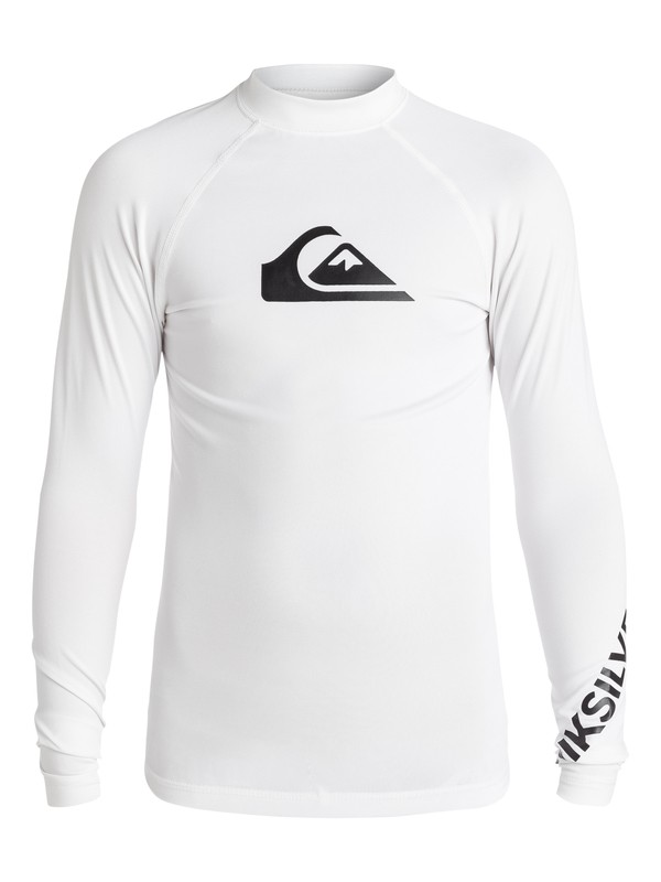 quiksilver, Boy's 8-16 All Time Long Sleeve Rashguard, WHITE (wbb0) 0 Boy's 8-16 All Time Long Sleeve Rashguard White EQBWR03007 Quiksilver