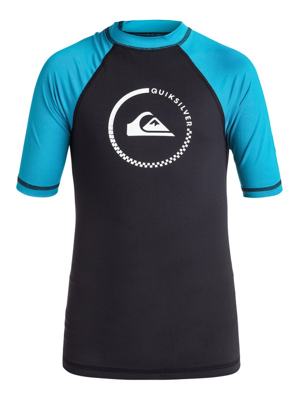 quiksilver, Boys 8-16 Lock Up Rashguard, BLACK/HAWAIIAN OCEAN (xkkb) 0 Boys 8-16 Lock Up Rashguard EQBWR03010 Quiksilver