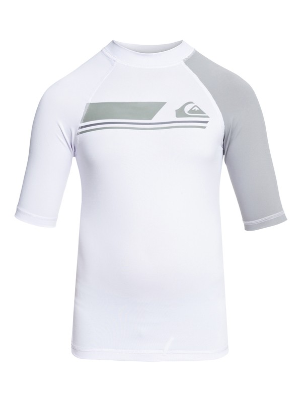 quiksilver, Boys 8 -16 Active Short Sleeve UPF 50 Rashguard, WHITE/SLEET (xwws) 0 Boys 8 -16 Active Short Sleeve UPF 50 Rashguard White EQBWR03036 Quiksilver