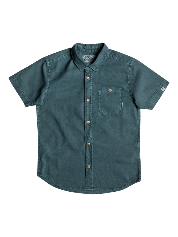 quiksilver, Time Box - Chemise à manches courtes, INDIAN TEAL (bqk0) 0 Time Box - Chemise à manches courtes Bleu EQBWT03157 Quiksilver