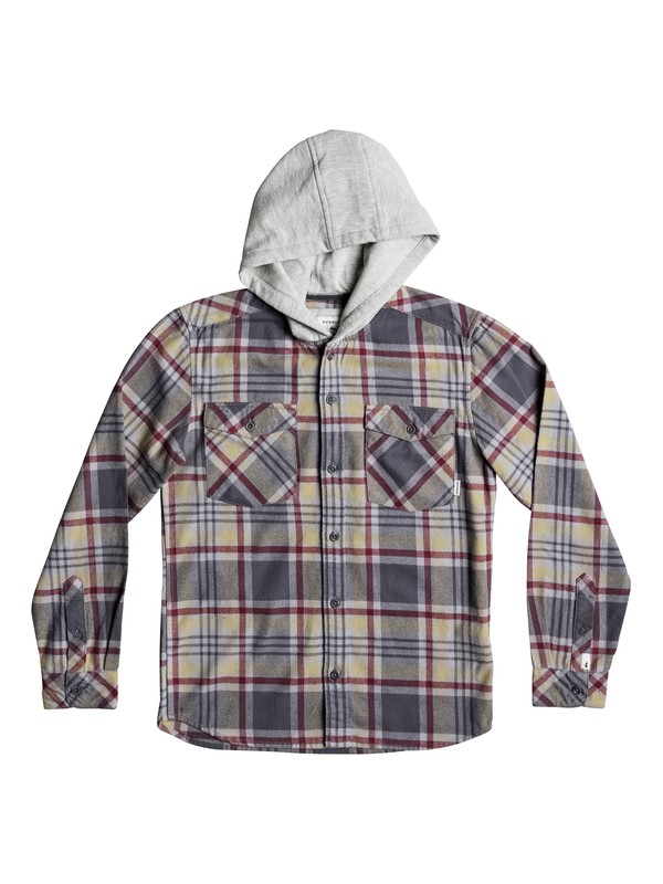quiksilver, Boy's 8-16 Tang Hooded Long Sleeve Shirt, CURDS AND WHEY HOODED (tzj1) 0 Boy's 8-16 Tang Hooded Long Sleeve Shirt Beige EQBWT03196 Quiksilver
