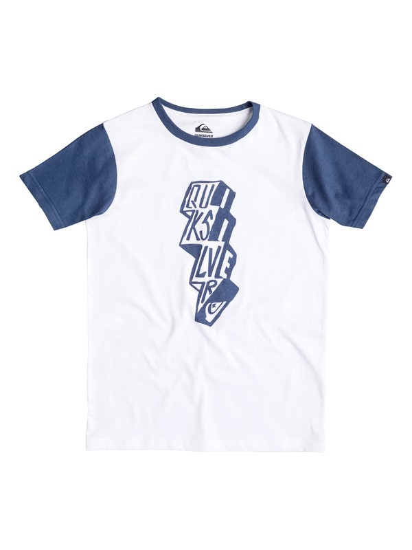 quiksilver, Colorblock Thunder - T-shirt, WHITE/DARK DENIM (xwwb) 0 Colorblock Thunder - T-shirt EQBZT03247 Quiksilver
