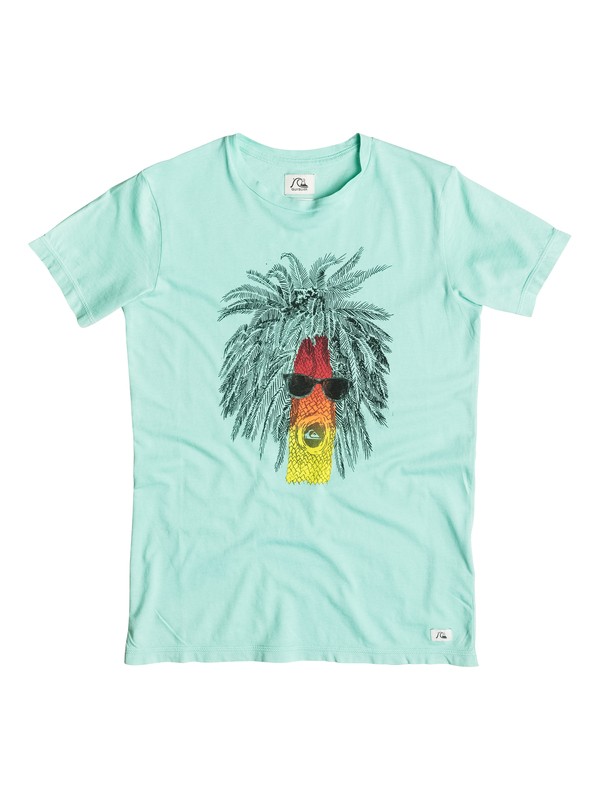 quiksilver, Garment Dye Rasta Palm - T-shirt, ARUBA BLUE (bfk0) 0 Garment Dye Rasta Palm - T-shirt EQBZT03252 Quiksilver