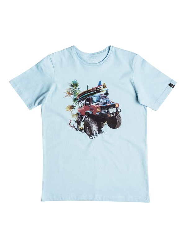 quiksilver, Classic Monster Garde - Tee-Shirt, ANGEL FALLS (bfg0) 0 Classic Monster Garde - Tee-Shirt Bleu EQBZT03465 Quiksilver