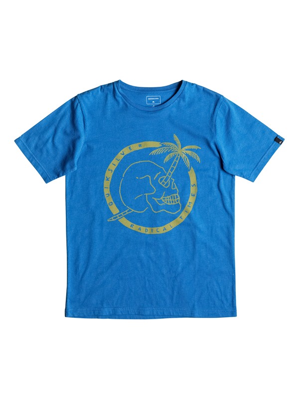 quiksilver, Classic Palm Skull - Tee-Shirt, VALLARTA BLUE (byh0) 0 Classic Palm Skull - Tee-Shirt Bleu EQBZT03477 Quiksilver