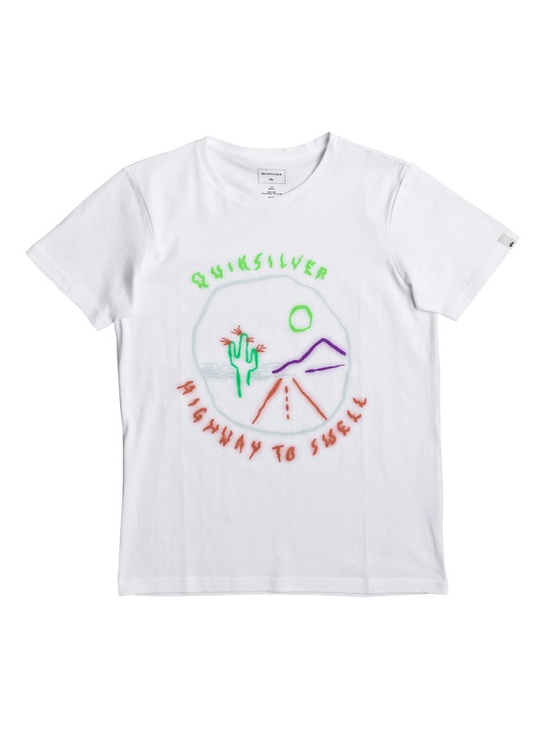 quiksilver, Футболка Highway To Swell, WHITE (wbb0) 0 Футболка Highway To Swell Белый EQBZT03590 Quiksilver