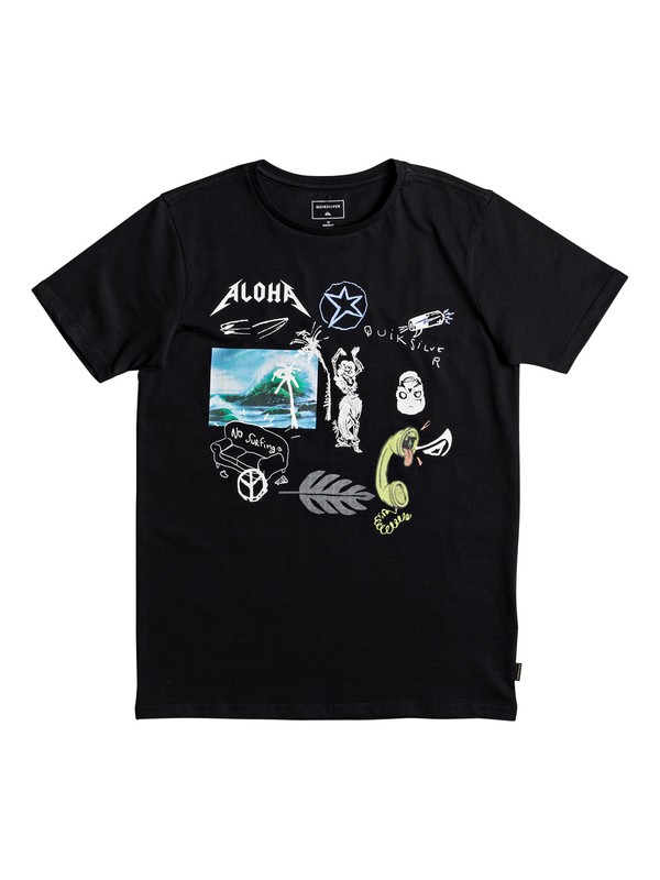 quiksilver, Classic Puke Katuna - T Shirt col rond, BLACK (kvj0) 0 Classic Puke Katuna - T Shirt col rond Noir EQBZT03669 Quiksilver