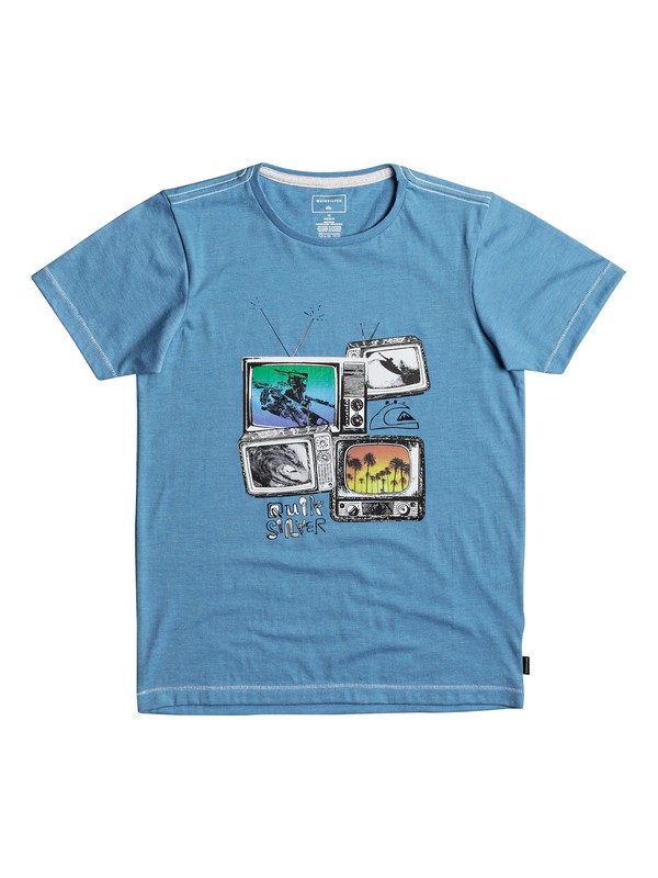 quiksilver, Heather Super TV - T Shirt col rond, MALIBU HEATHER (bmah) 0 Heather Super TV - T Shirt col rond Bleu EQBZT03691 Quiksilver