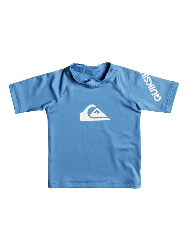 quiksilver, Baby All Time Short Sleeve Rashguard, CENDRE BLUE (bll0) 0 Baby All Time Short Sleeve Rashguard Blue EQIWR03010 Quiksilver