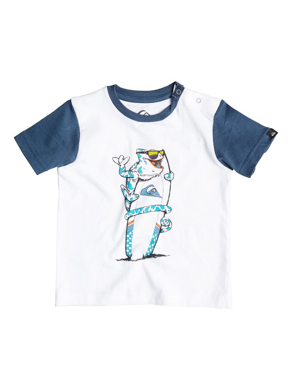 quiksilver, Colorblock Cameo - T-shirt, WHITE/DARK DENIM (xwwb) 0 Colorblock Cameo - T-shirt EQIZT03017 Quiksilver