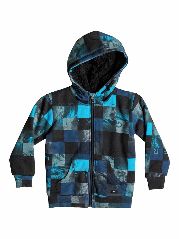 Allover Sherpa Checks EQKFT03066 0 Allover Sherpa Checks - Sweat doublé à capuche zipé EQKFT03066 Quiksilver