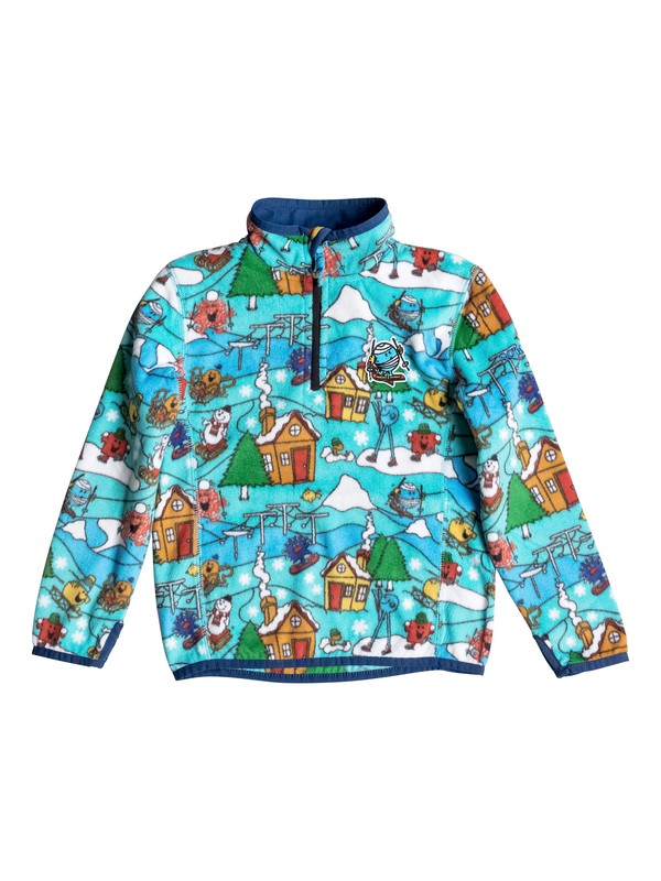 quiksilver, Mr Men Aker - Half-Zip Mid Layer, MR MEN FUN TIMES (wbk6) 0 Mr Men Aker - Half-Zip Mid Layer White EQKFT03211 Quiksilver