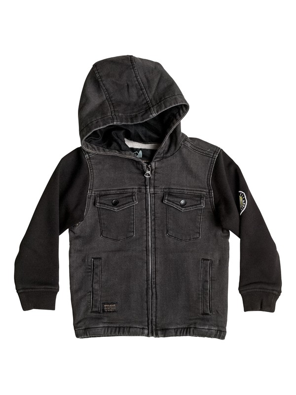 quiksilver, Selfeet - Veste en jersey denim, TARMAC (kta0) 0 Selfeet - Veste en jersey denim Noir EQKJK03069 Quiksilver