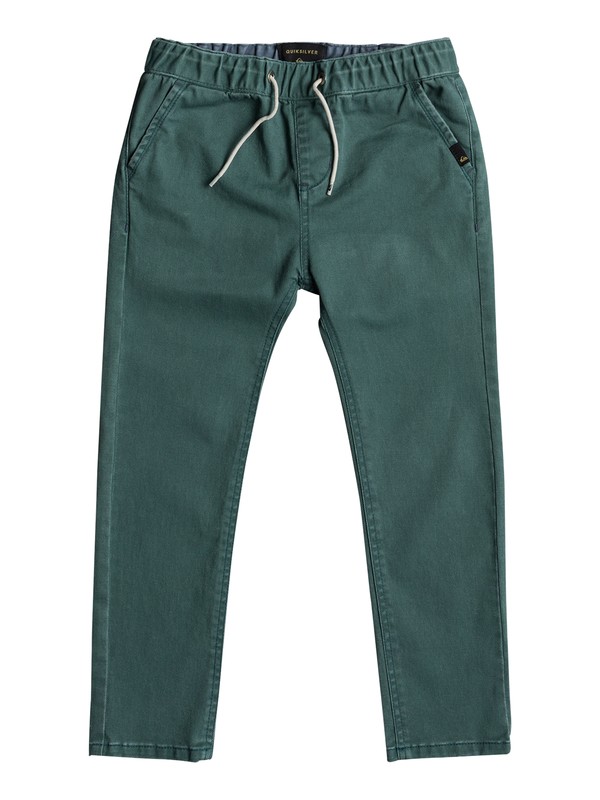 quiksilver, Krandy Elasticated - Pantalon coupe slim, MALLARD GREEN (gqn0) 0 Krandy Elasticated - Pantalon coupe slim Vert EQKNP03043 Quiksilver