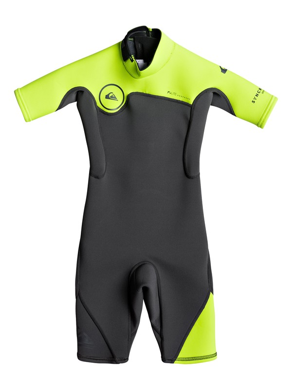 quiksilver, 2mm Syncro Series - Springsuit à manches courtes, JET BLACK/ SAFETY YELLOW/ GUN (xkgk) 0 2mm Syncro Series - Springsuit à manches courtes Noir EQKW503000 Quiksilver