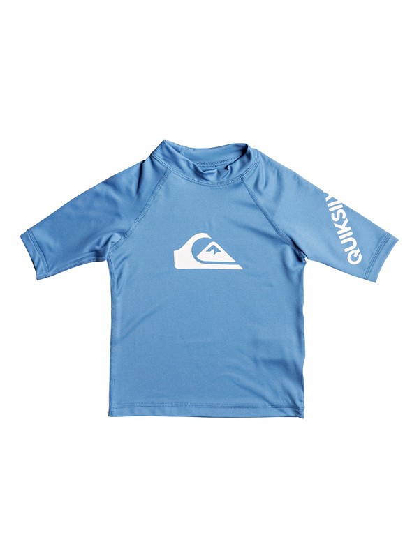 quiksilver, Boys 2 - 7 All Time Short Sleeve UPF 50 Rashguard, CENDRE BLUE (bll0) 0 Boys 2 - 7 All Time Short Sleeve UPF 50 Rashguard Blue EQKWR03019 Quiksilver